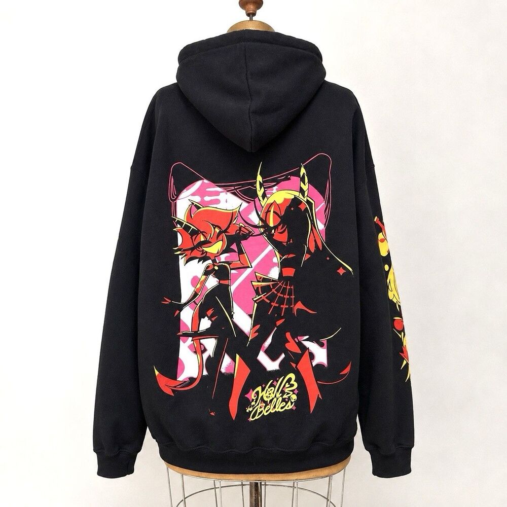 Helluva Boss Hell’s Belles Hoodie XL Black Graphic Anime Streetwear - Picture 2 of 8